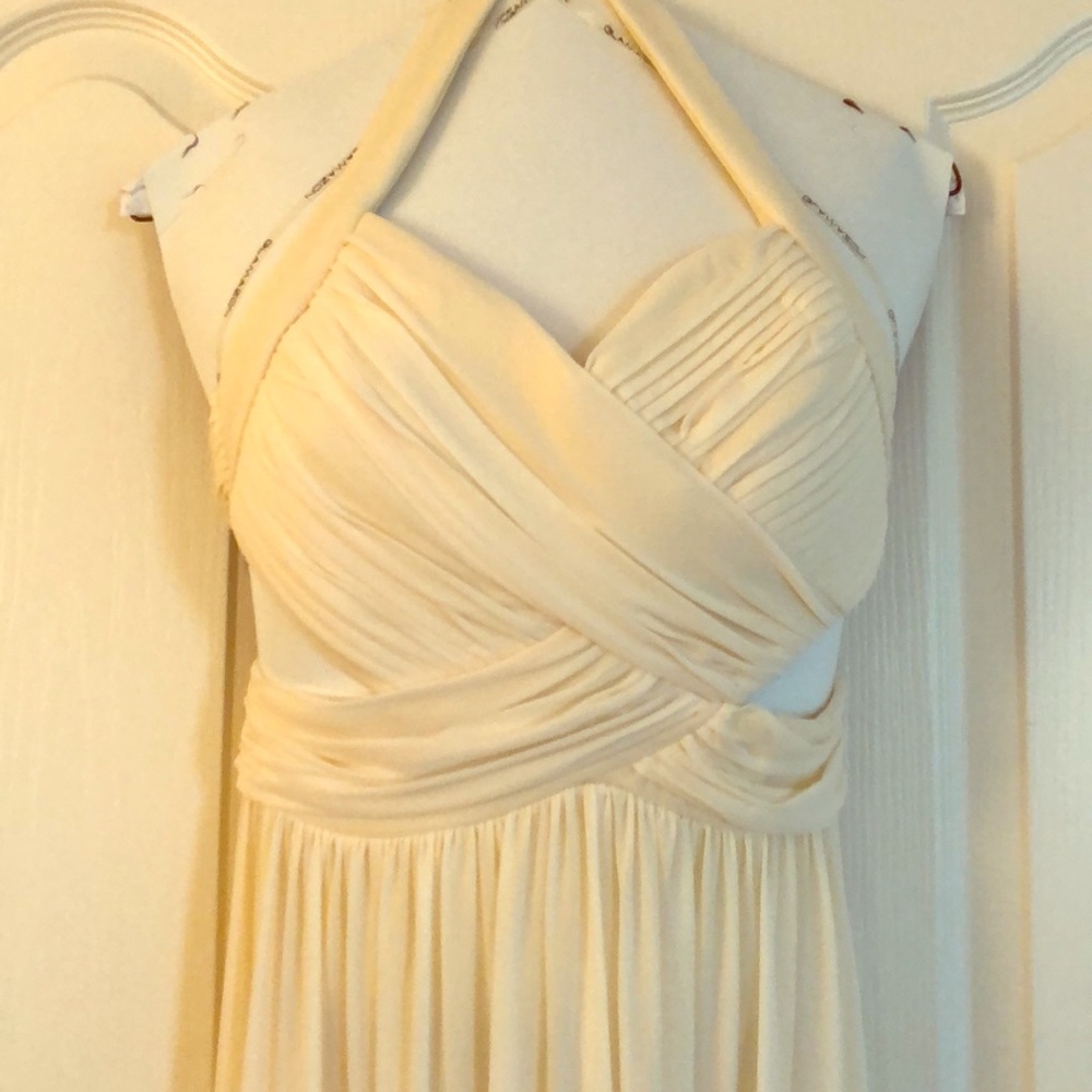 Floor length cut out halter dress